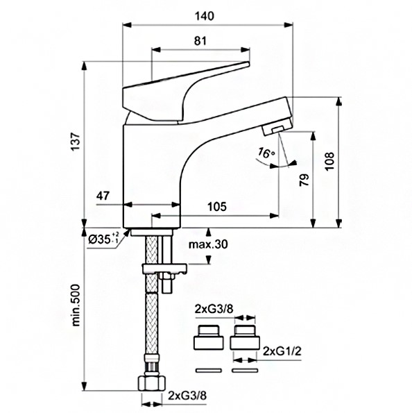 Смеситель для умывальника Vidima NEXT, BA366AA