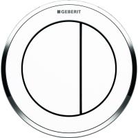 Пневмоклавиша смыва Geberit дистанционная тип 10, двойной смыв, скрытое размещение: белые, глянцевый хром 116.055.KJ.1