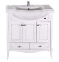 Подстолье ASB-Woodline Салерно 80 под умывальник Классик 80 Белый (патина серебро) 9696