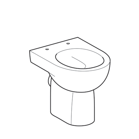 Чаша унитаза напольного Geberit Renova, глубина укороченная 47,5 см, горизонтальный выпуск 213010000