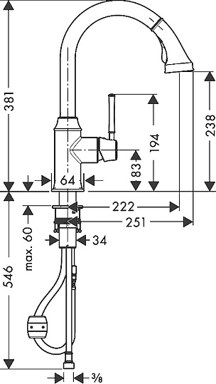 Смеситель Hansgrohe Talis Classic 14863000 для кухонной мойки