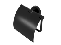 Бумагодержатель Geesa Nemox Black с крышкой  916508-06