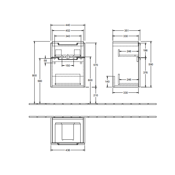 Тумба под раковину Villeroy&Boch Subway 2.0  цвет-белый глянцевый A90610DH hog2