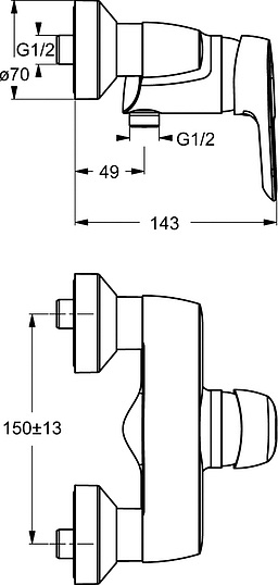 Смеситель Ideal Standard CeraMix Blue B9493AA для душа