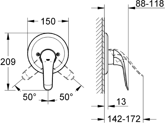 Смеситель Grohe Euroeco Special 32784000 для душа