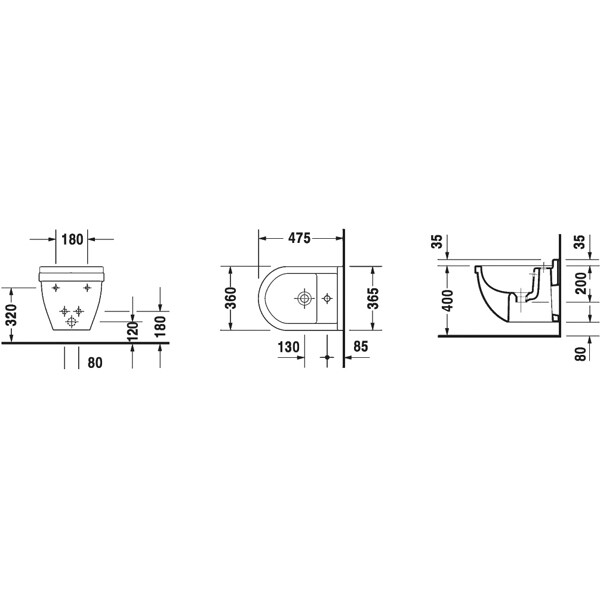 Биде Duravit Starck 3 цвет-белый глянцевый (Glossy White, Bianco lucido) 223115 00 00