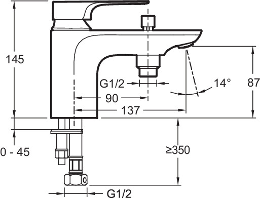 Моноблочный смеситель для ванны/душа Jacob Delafon Aleo+ E72321-CP