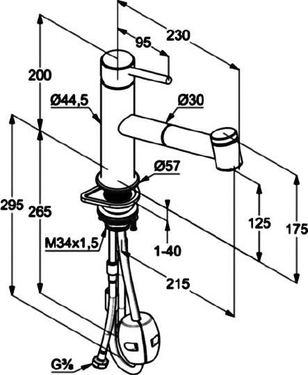 Смеситель Kludi Steel 44851F860 для кухонной мойки
