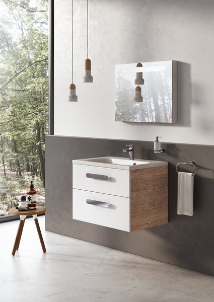 Тумба под умывальник RAVAK SD 600 CHROME II каппучино/белая X000000919