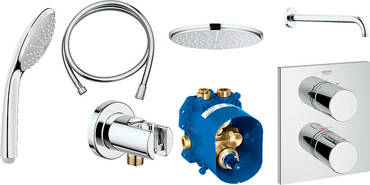 Душевой комплект Grohe Grohtherm 3000 Cosmopolitan 34408000 Душевой комплект Grohe Grohtherm 3000 Cosmopolitan 34408000