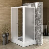 Душевой угол Верчелли, (пр. исполнение), стеклянные шторки (матовые 1 дверца) поддон 1-03-1-2-0-0121