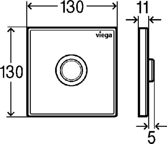 Панель смыва Viega Prevista для писсуара 774608