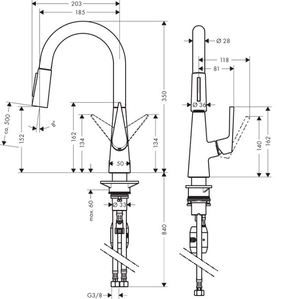 Смеситель для кухни Hansgrohe Talis S  72815000 hog1