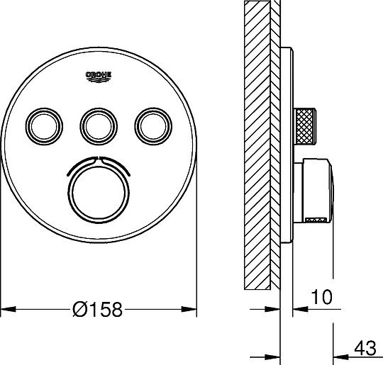 Смеситель Grohe Grohtherm SmartControl для душа 29146000