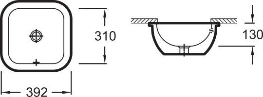 Рукомойник Jacob Delafon Vox EYE102 встраиваемый снизу