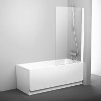 Шторка на борт ванны неподвижная Ravak Pivot PVS1-80 белый профиль прозрачное стекло 79840100Z1