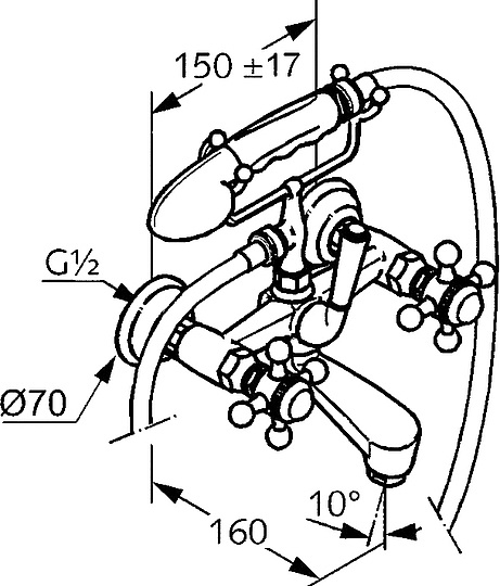 Смеситель Kludi Adlon 514414520 для ванны с душем