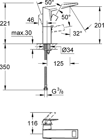 Смеситель Grohe Allure Brilliant 23112000 для раковины