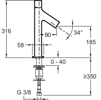 Высокий смеситель для раковины Jacob Delafon Talan E10379RU-CP