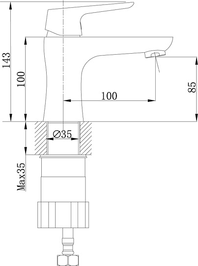 Смеситель Rossinka RS36-11U для раковины