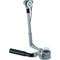 Слив-перелив для ванны Geberit с системой нажатия PushControl, d52, длина 26 см, с декоративным комплектом и соединительным коленом: Глянцевый хром 150.755.21.1