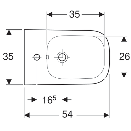 Биде Geberit Renova Plan цвет-белый глянцевый (Glossy White, Bianco lucido) 500.380.01.1