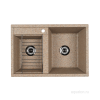 Мойка для кухни Aquaton Делия 78 DBL 2 чаши песочный 1A723132DE220
