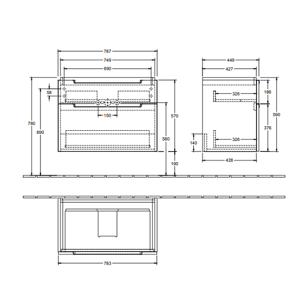 Тумба под раковину Villeroy&Boch Subway 2.0  цвет-White Wood A91410E8 hog2
