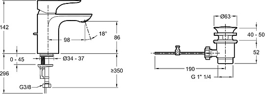 Смеситель Jacob Delafon Gabin E78126-CP для раковины
