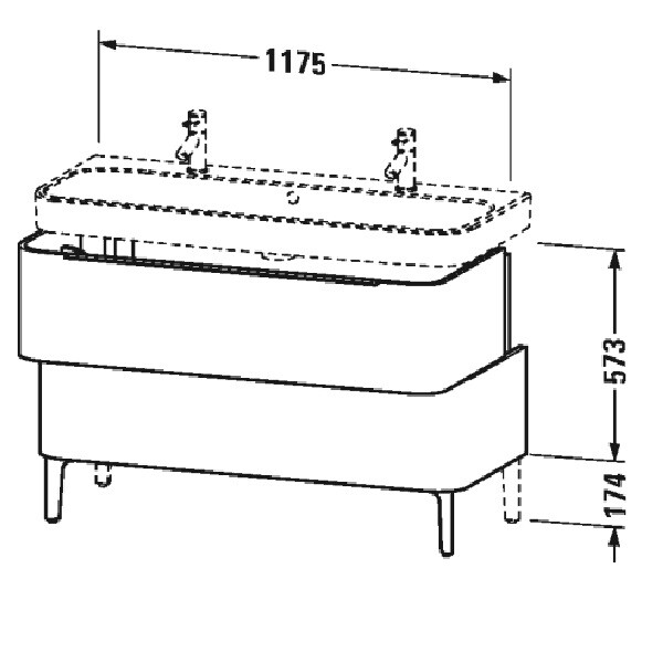 Тумба под раковину Duravit Happy D.2  цвет-белый глянцевый H2637502222 hog2