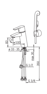 Смеситель для раковины Oras Cubista 2812F