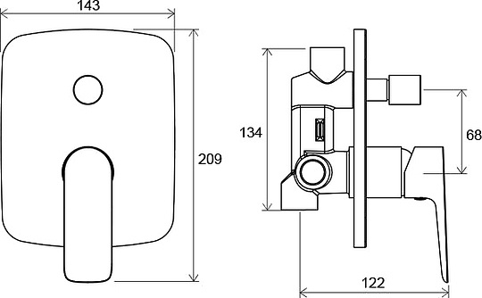Смеситель Ravak Classic CL 061.00 для ванны с душем X070086