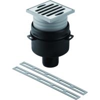 Трап Geberit с приемной воронкой из ПП, шлицевая решетка 10 х 10 см 361.620.00.1