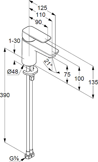 Смеситель Kludi Pure&Style 400280575 для раковины
