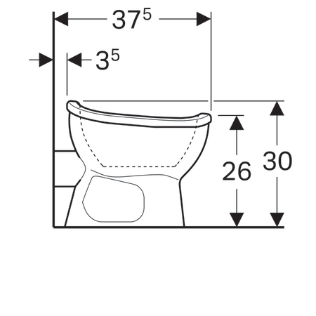 Унитаз напольный для детей Geberit Bambini, 6л, вертикальный выпуск 211650000