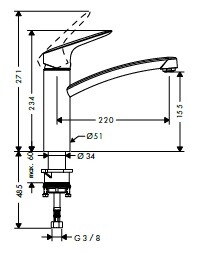 Смеситель для кухни Hansgrohe Logis  71832000 hog1
