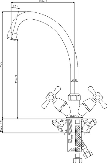 Смеситель Rossinka Y02-71 для кухонной мойки, белый
