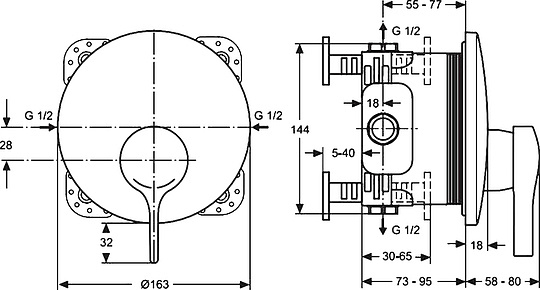 Смеситель Ideal Standard Melange A4719AA для душа