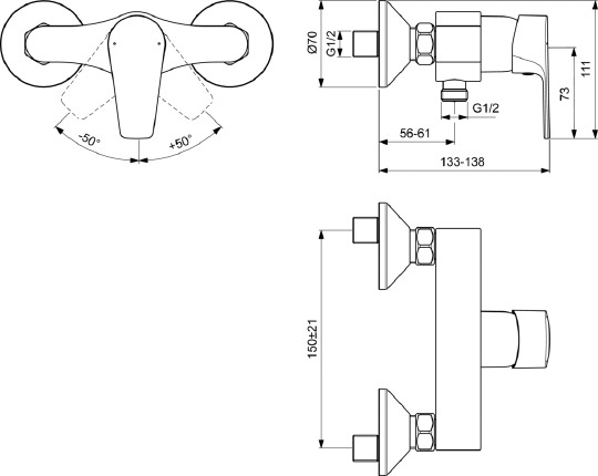 Смеситель Ideal Standard Esla BC228AA для душа