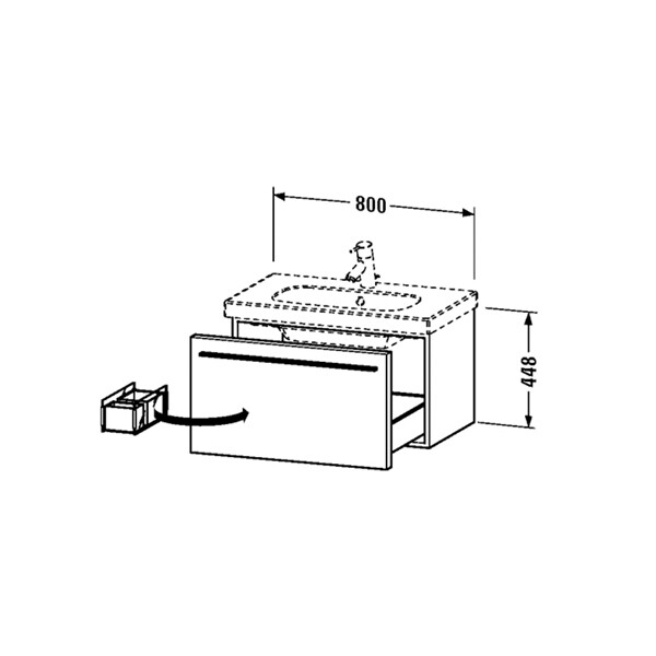 Тумба под раковину Duravit X-Large  цвет-белый глянцевый XL604802222 hog2