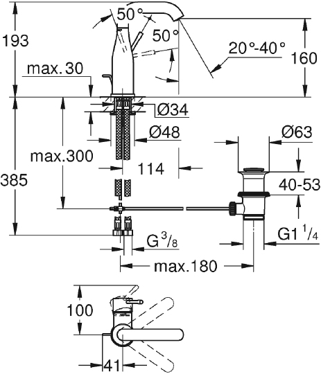 Смеситель Grohe Essence New 23462A01 для раковины