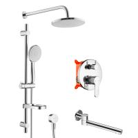 Душевой комплект со встраиваемым смесителем (с монтажным боксом), верхним душем и поворотным изливом Swedbe Platta 5541