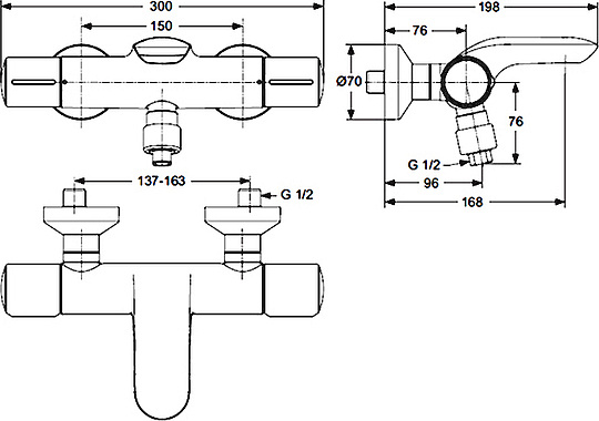 Термостат Ideal Standard Melange A4281AA для ванны с душем
