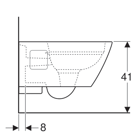 Подвесной унитаз безободковый Geberit Renova Plan, Rimfree, глубина 54 см 500.378.01.1