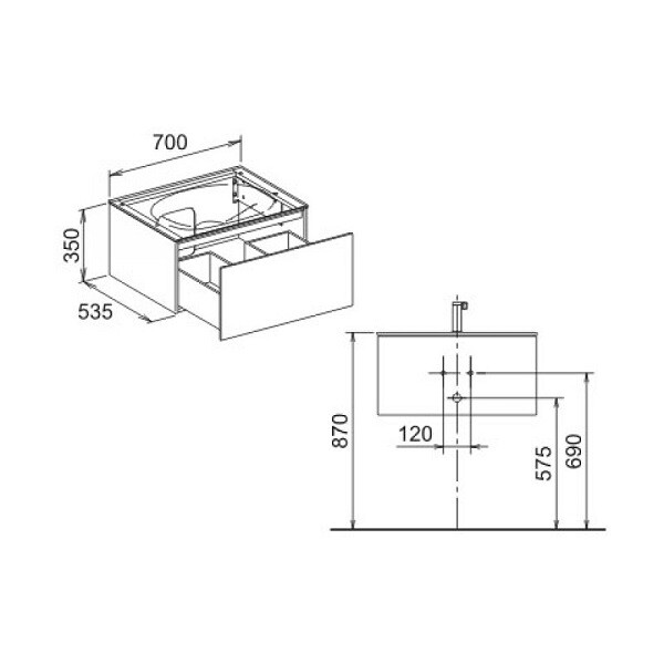 Тумба под раковину Keuco Edition 11  цвет-трюфель глянцевый 31241140100 hog2