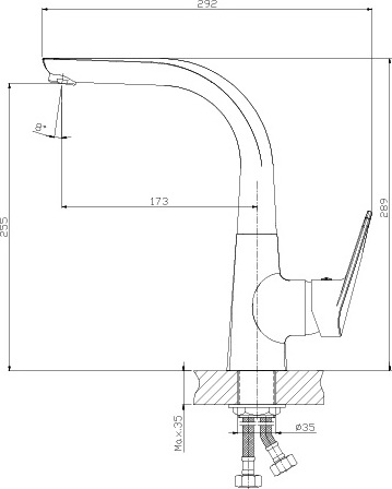 Смеситель Rossinka Z Z40-23U для кухонной мойки