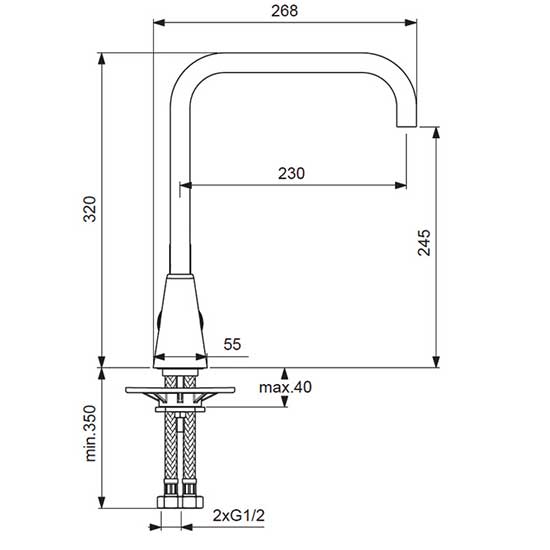 Смеситель для кухонной мойки Vidima UNO, рукоятка сбоку, BA242AA
