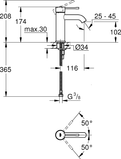 Смеситель Grohe Essence New 23590BE1 для раковины