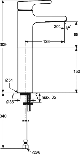 Смеситель Ideal Standard Attitude A4601AA для раковины