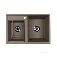 Мойка для кухни Aquaton Делия 78 DBL 2 чаши серый шелк 1A723132DE250